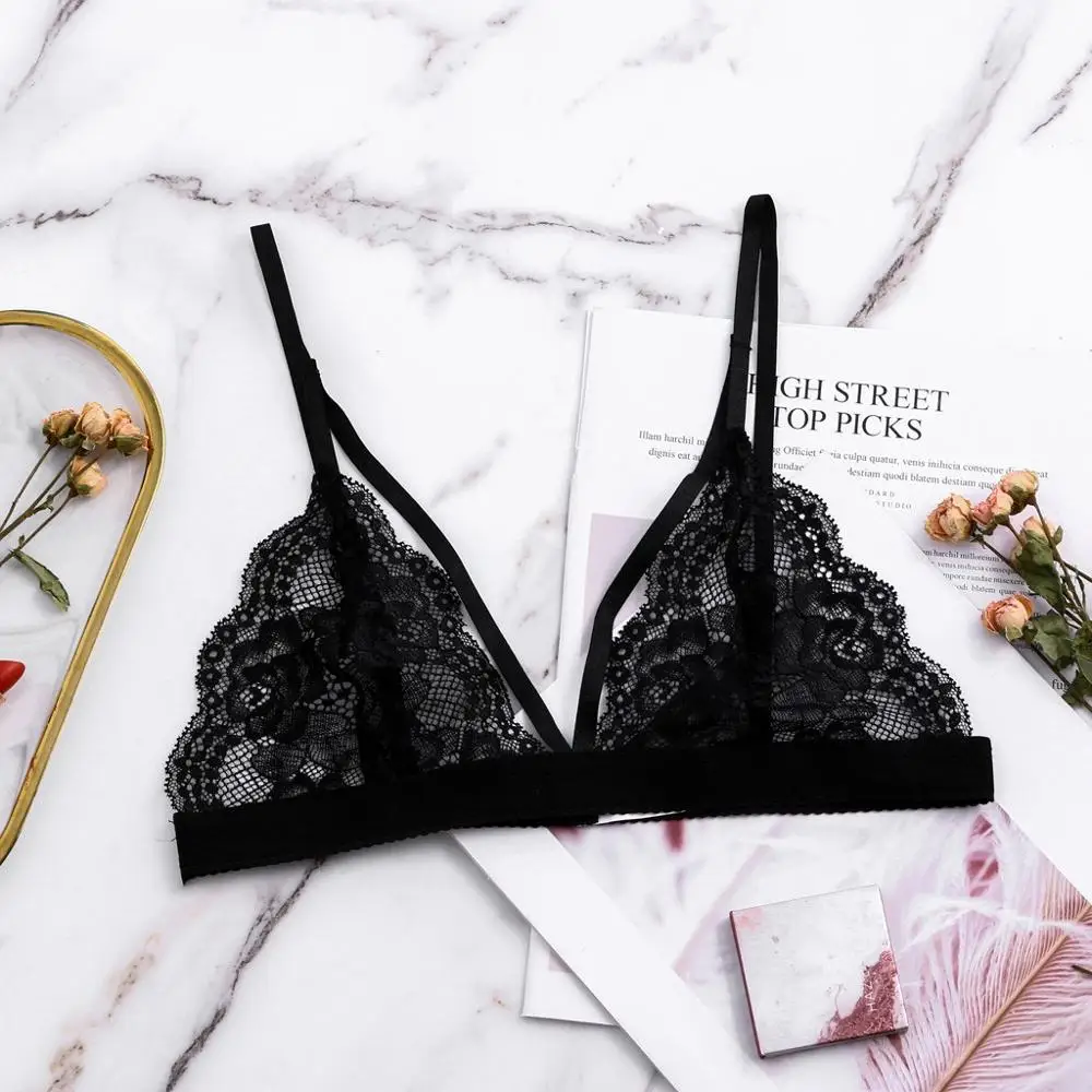 Женское Прозрачное нижнее белье кружевной бюстгальтер-клетка с прозрачной