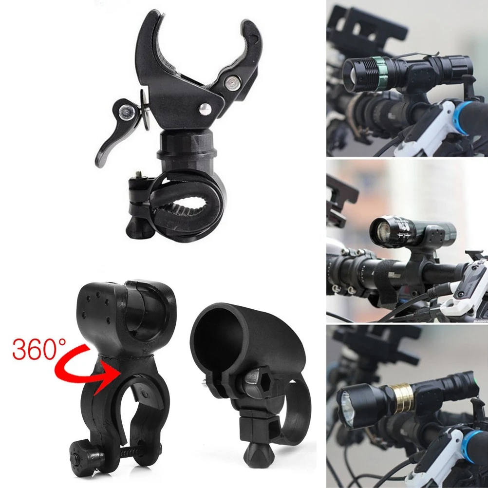 

New Portable Cycling Bike Bicycle Light Lamp Stand Holder Rotation Grip LED Flashlight Torch Clamp Clip Mount Bracket Accessory