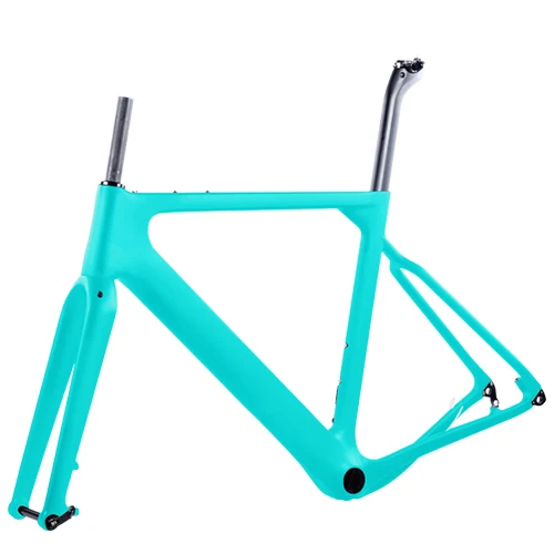 full green BXT Заводской магазин T800 карбоновая дорога MTB гравий рама велосипеда через мост дисковый тормоз DI2 циклокросс гравий набор углеродных велосипедов - Цвет: full green