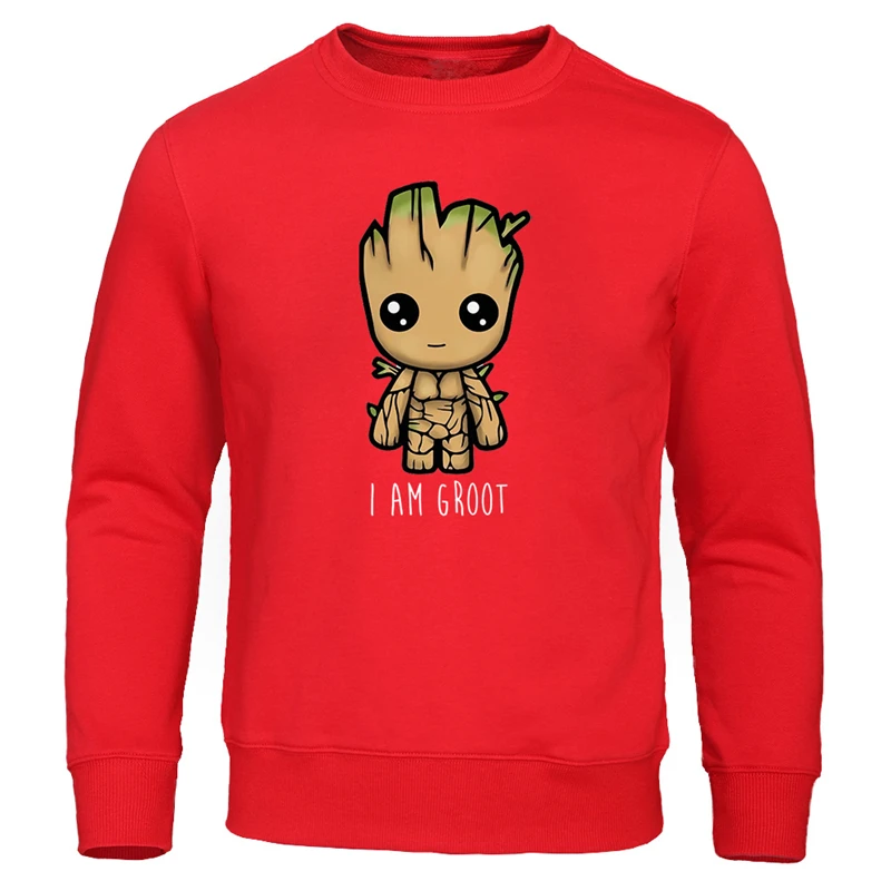Новинка осени, толстовки с капюшоном I Am groot, мужские повседневные Модные свитшоты, уличная одежда в стиле хип-хоп, пуловеры harajuku, топы с милым принтом Groot