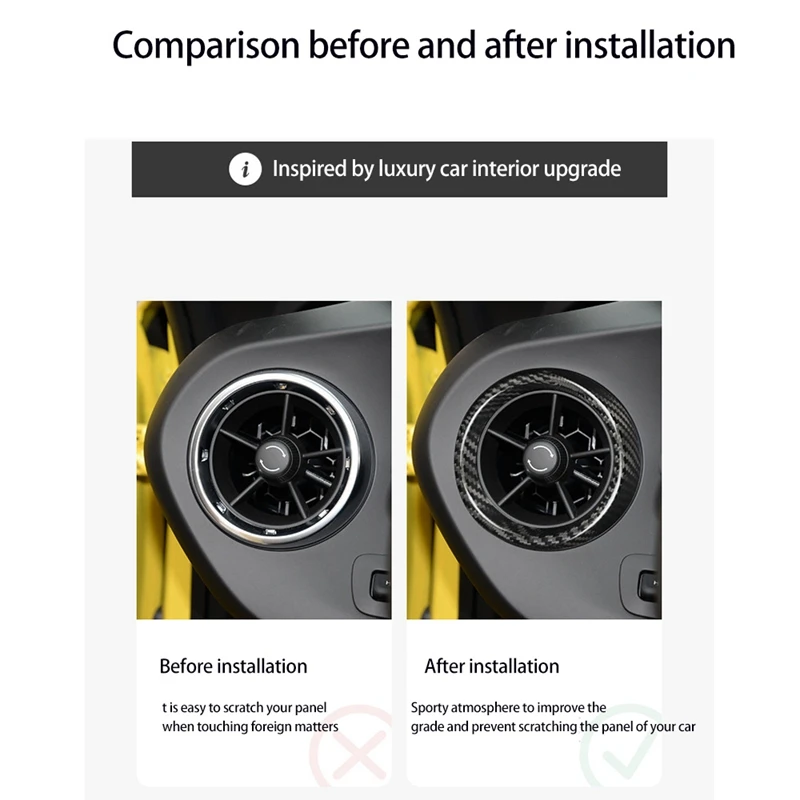 

Carbon Fiber Interior Trim Car Left Side Air Vent Frame Sticker for Chevrolet Camaro 2016+