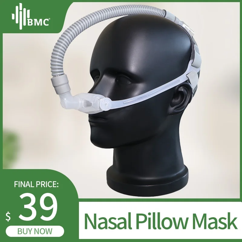 BMC WNP носовая Подушка CPAP маска силиконовый гель SML Размер Подушка все в медицине маска для сна для храпа и лечения апноэ с поясом