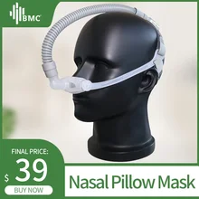 BMC WNP носовая Подушка CPAP маска силиконовый гель SML Размер Подушка все в медицине маска для сна для храпа и лечения апноэ с поясом