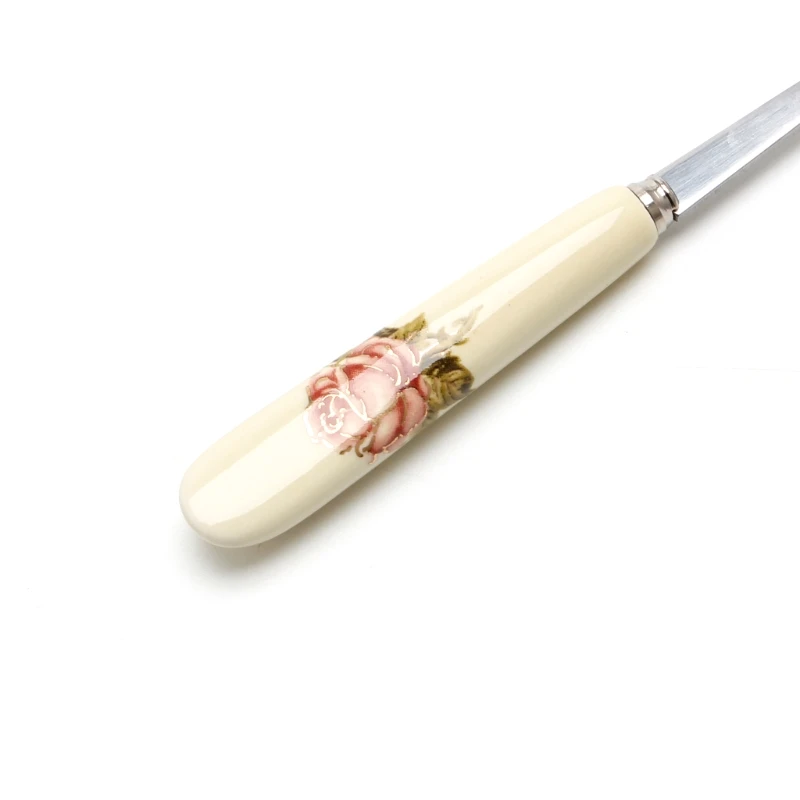 

Ceramic Handle Spoon Stainless Steel Dessert Coffee Spoons Ice Cream Teaspoon 69HC