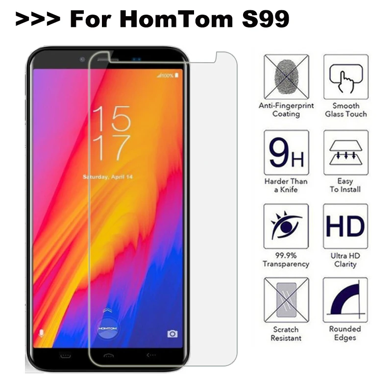 Защитное стекло для экрана Homtom S99 закаленное 9H 2.5D Взрывозащищенная пленка
