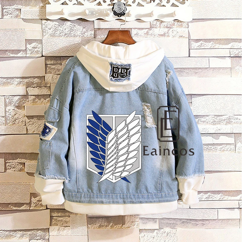 Куртка джинсовая Мужская/Женская повседневный свитшот из денима с капюшоном и