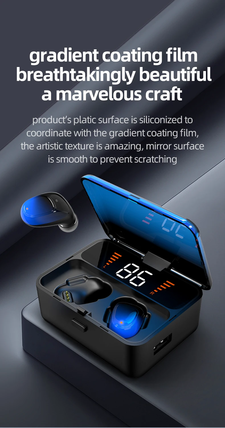 DISOUR TWS 5,0 Bluetooth наушники IPX5 Водонепроницаемый 3D стерео беспроводной громкой связи спортивные наушники игровые гарнитуры с светодиодный дисплеем