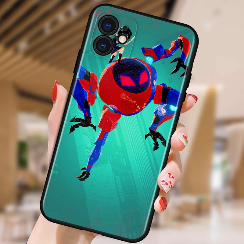 

Marvel Spiderman animation Shockproof Cover for iPhone 5 5S 6 7 8 X XR XS 11 SE 12 2020 mini Plus Pro MAX TPU Black Soft Cover