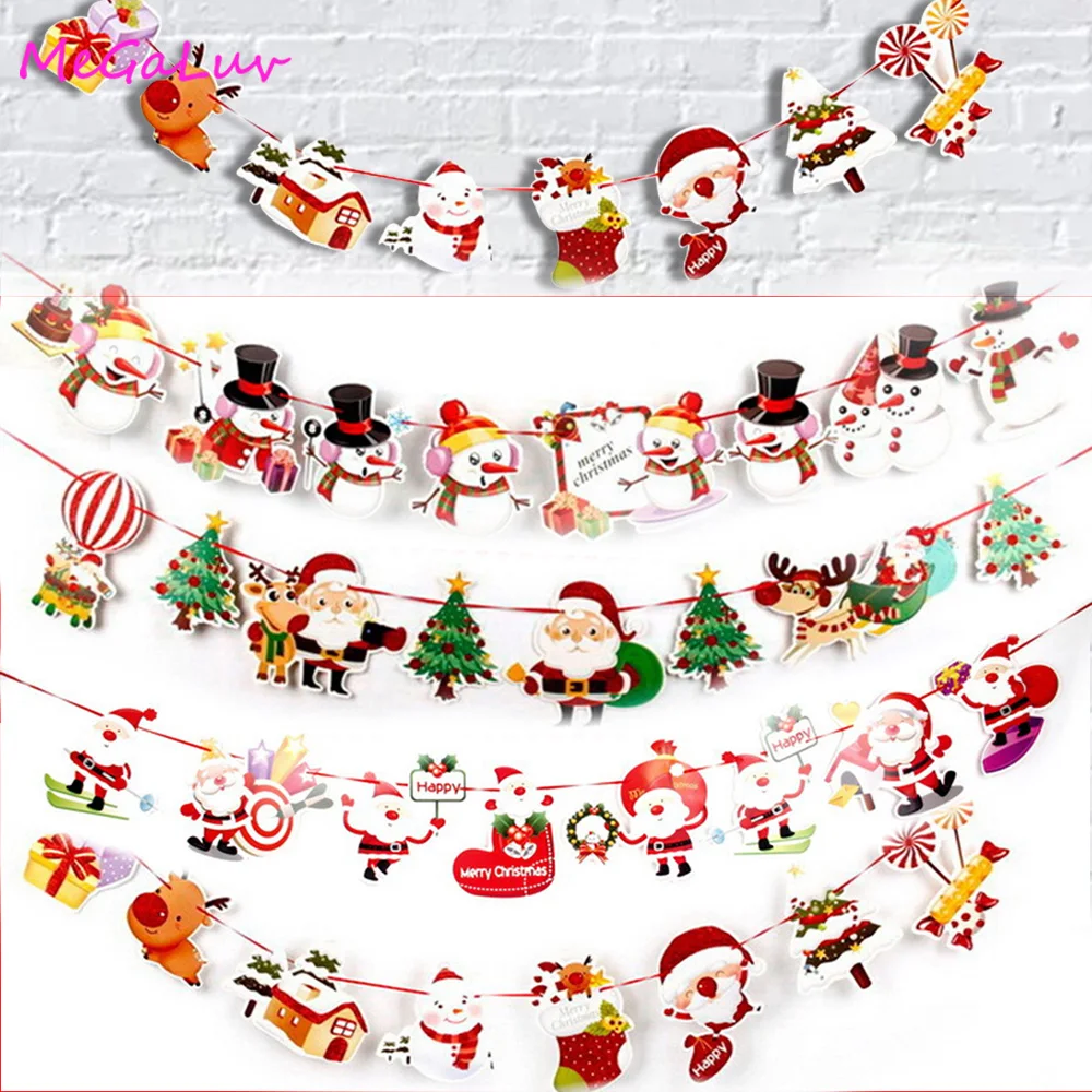 

Рождественская тема, баннер, тянущийся флаг, снеговик, Санта-Клаус, Рождественская елка, стильное Новогоднее украшение для дома