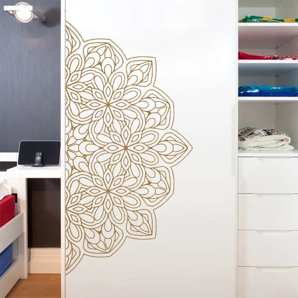 Наклейки на стену с мандалой для йоги статуя индийского Будды символ украшение