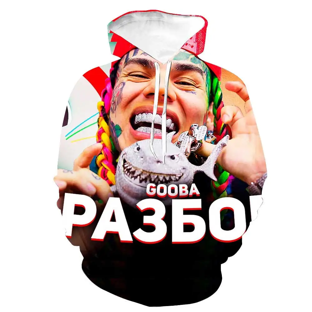 

2021 6ix9ine Rapper 3D Hoodies Men Women Casual Sweatshirt Fashion Pullover Unisex Comfortable Hoodie Tops Clothing
