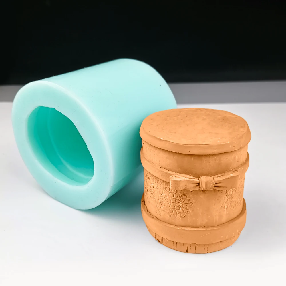 

QT0320 PRZY Base Bowknot Vase Soap Molds 3D Flower Moulds Silicone Wedding Birthday Candle Mold Clay Resin Moulds