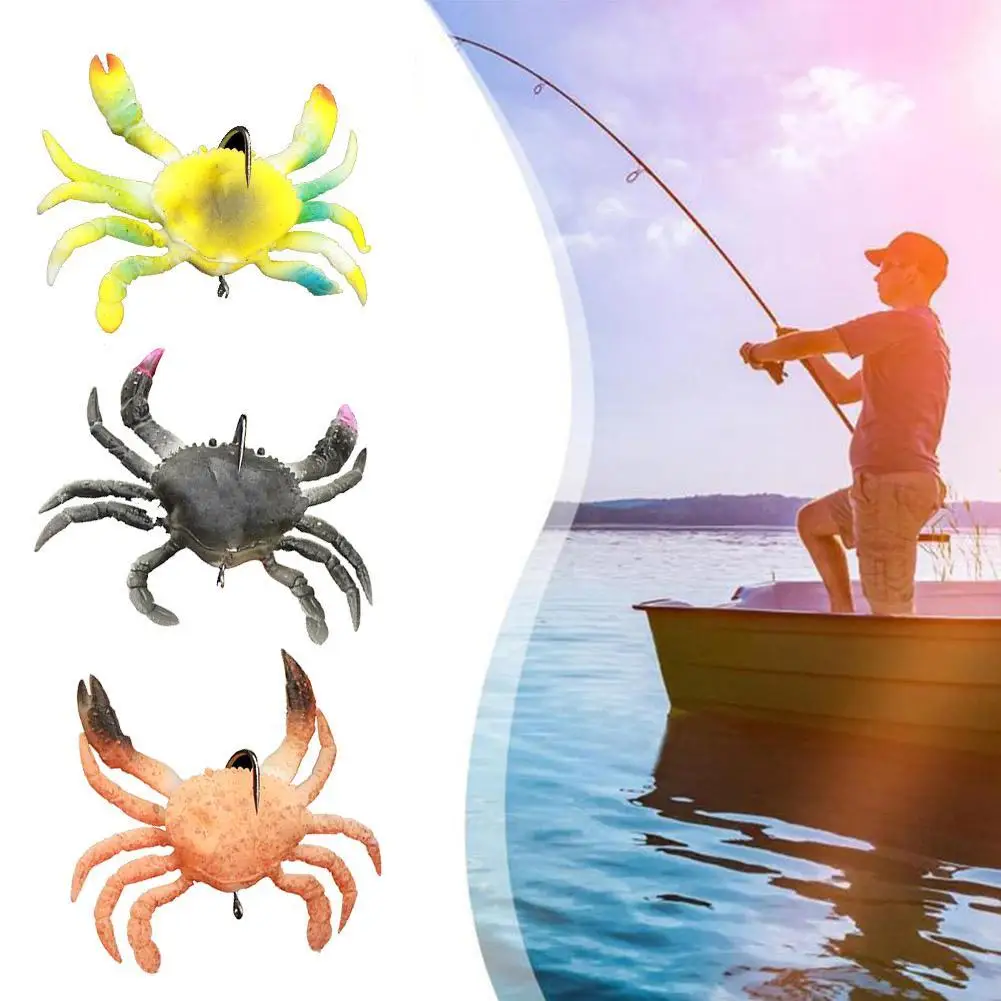 

Single Hook Crab Bait Super Simulation 3D Artificial Crab Bait 40g 10cm Sea Fishing Bait Soft Bait With Hook