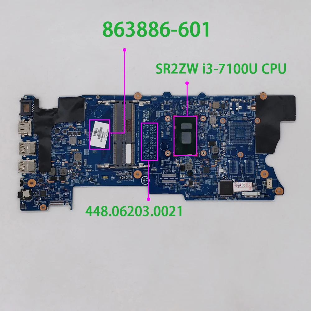 863886 601 448.06203.0021 w i3 7100U CPU для HP PAVILION X360 CONVERTIBLE 15 BK Series 15T BK100 материнская плата