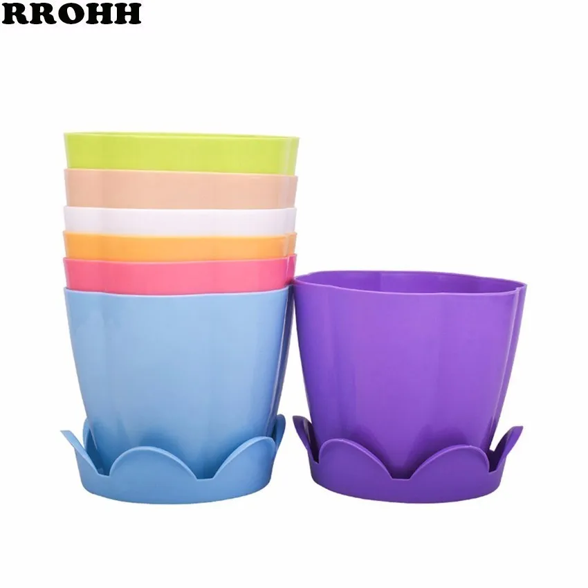 1 шт. толстый пластиковый цветочный горшок для домашнего садоводства рассада