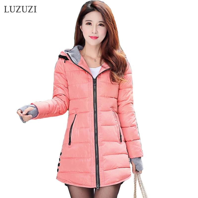 Женское зимнее теплое пальто с капюшоном модель 2019 года яркая куртка хлопковой