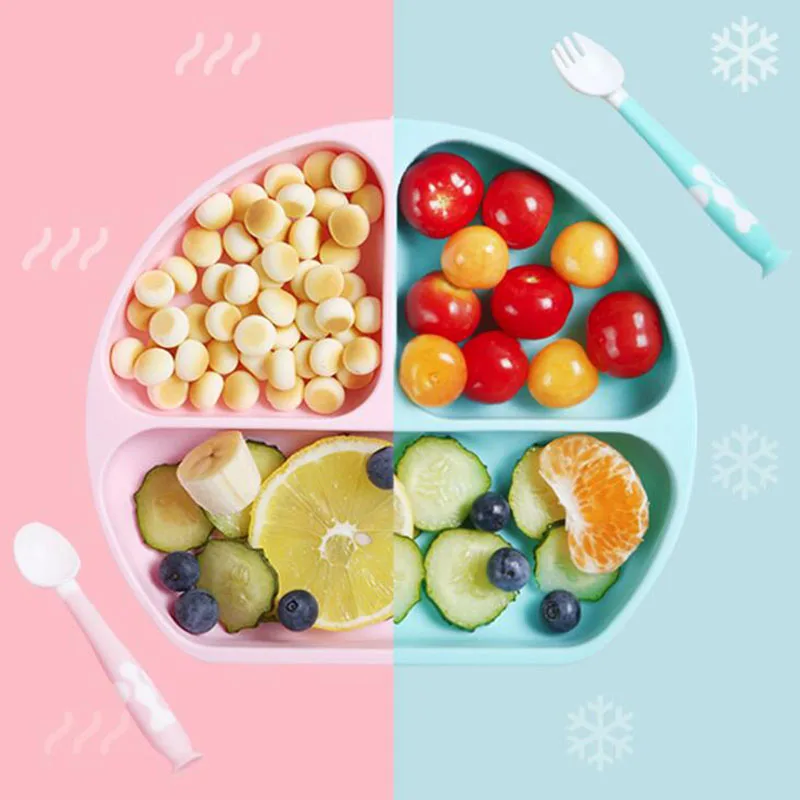 Детская силиконовая тарелка интегрированная детская посуда пищевая добавка