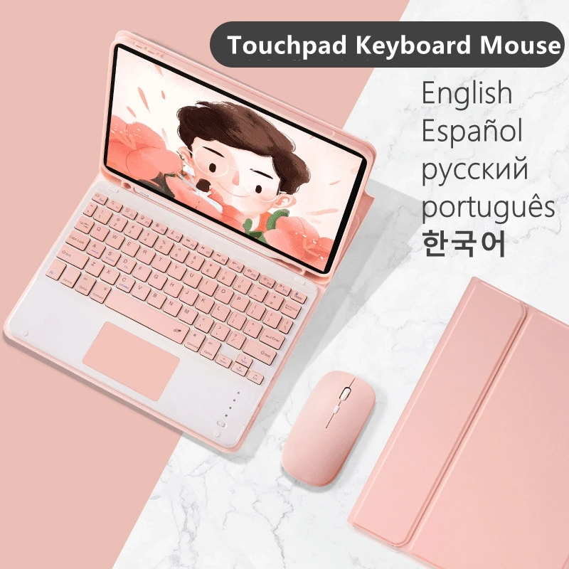 

Чехол для iPad Air 2020 4-го поколения, чехол с тачпадом и клавиатурой для iPad Pro 11, 12, 9, 2021, 2020, 2018, чехол для клавиатуры с держателем для карандаша