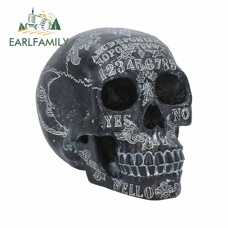 

EARLFAMILY 13cm for Black Horror Skull Decal Motorcycle Windows Scratch-Proof RV Car Stickers Bumper Laptop Decoration