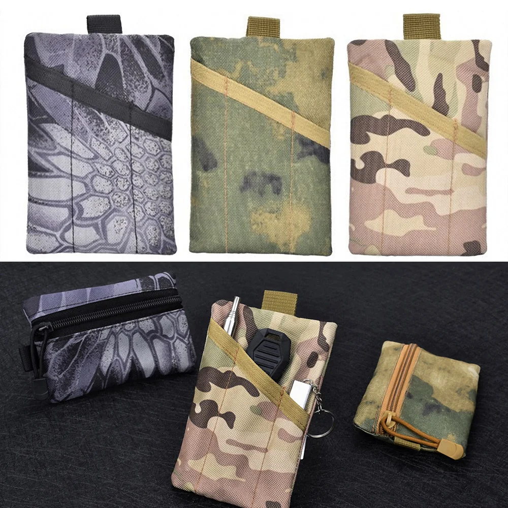

Portable Camouflage EDC Sundries Bag Multifunctional Waterproof Coin Purse Tactical Running Storage Bag Handbag Outdoor Tool Bag