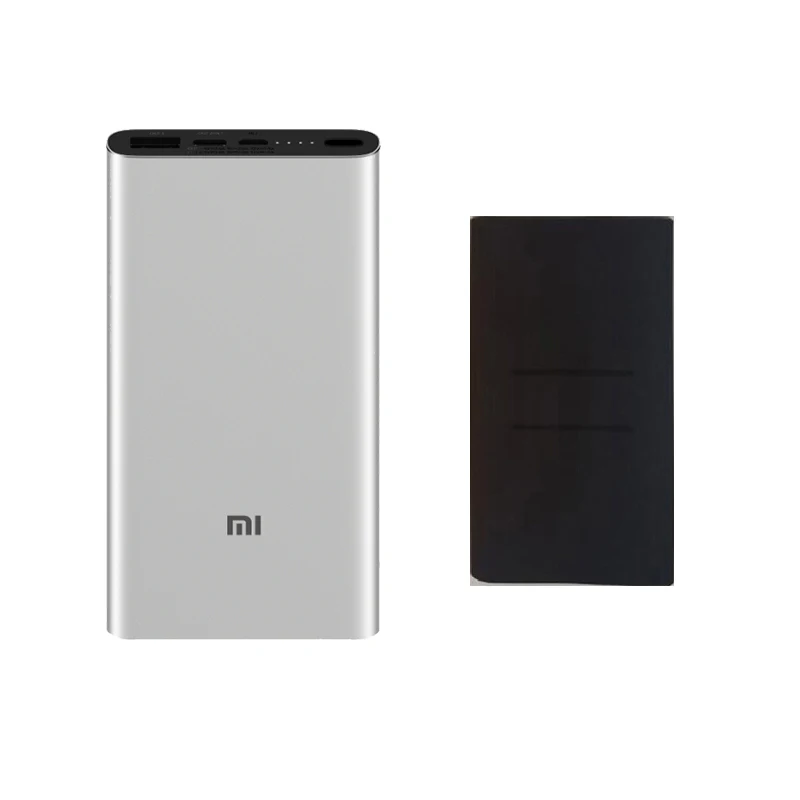 Xiaomi Mi внешний аккумулятор 10000 мА/ч 3 двухсторонняя Быстрая зарядка USB-C Двойной вход двойной выход PLM12ZM 10000 мА/ч внешний аккумулятор для iPhone - Цвет: Silver add Black