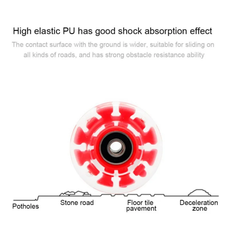 

4Pcs Glow Skate Flashing Wheel Micro Scooter Flashing Roller Back Rear Skateboard Scooter Ball Roller Wheel Scooter Accessories