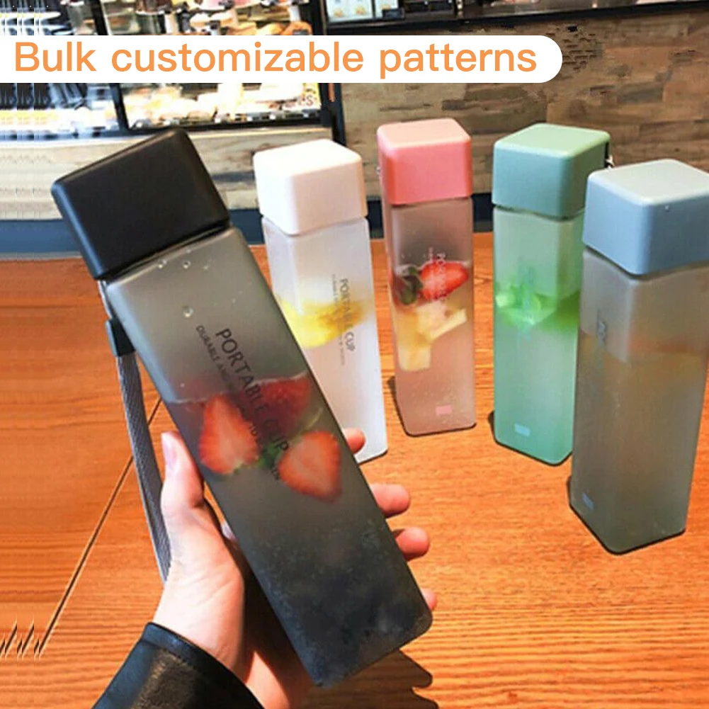 1 шт. 480 мл прозрачные квадратные Пластик матовый водная напольная чашка классный