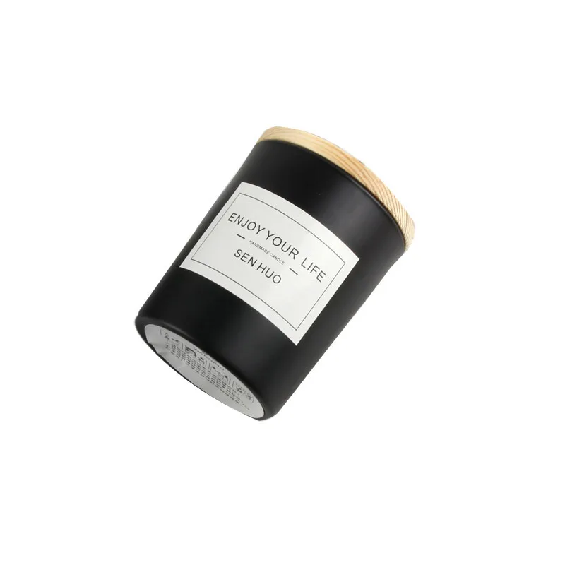 

European Romantic Atmosphere Aroma Soy Candle Glass Birthday Wedding Decoration Smokeless Candle Holder with Wooden Lid Gift Box
