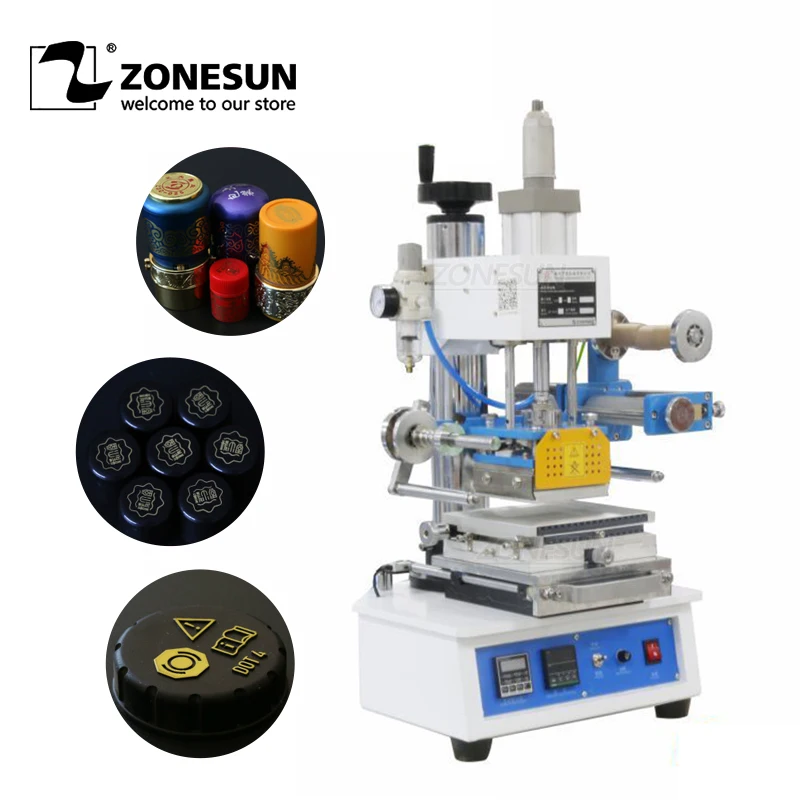 

ZONESUN ZY-819H3 Auto Industrial Hot foil Stamping Machine Custom Logo wood mark name card Branding machine leather embossor