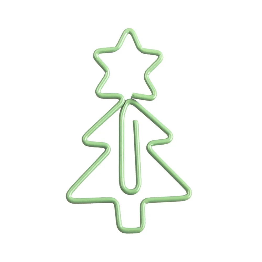 20 шт./лот, креативная форма рождественской елки, кавайная Закладка, зажим для бумаги, школьные и офисные принадлежности, металлический зелен...