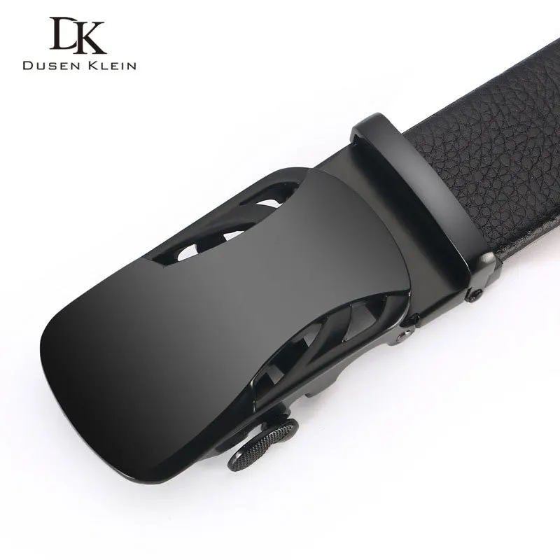 Новый кожаный ремень мужской автоматический черный с пряжкой из натуральной