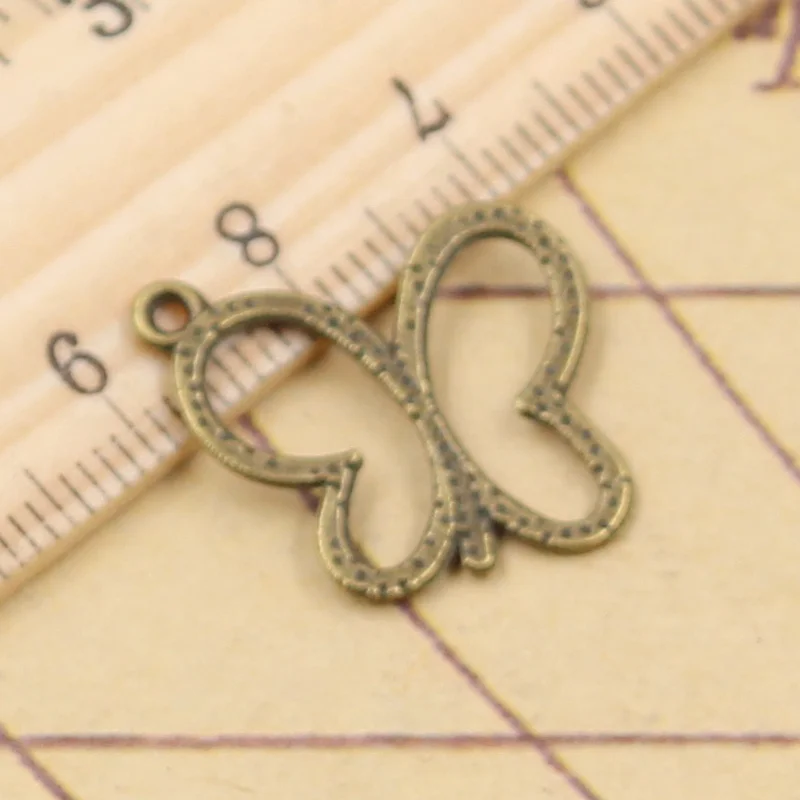 30 шт. Подвески полые бабочка 20x19 мм тибетская бронзовая из серебра под старину