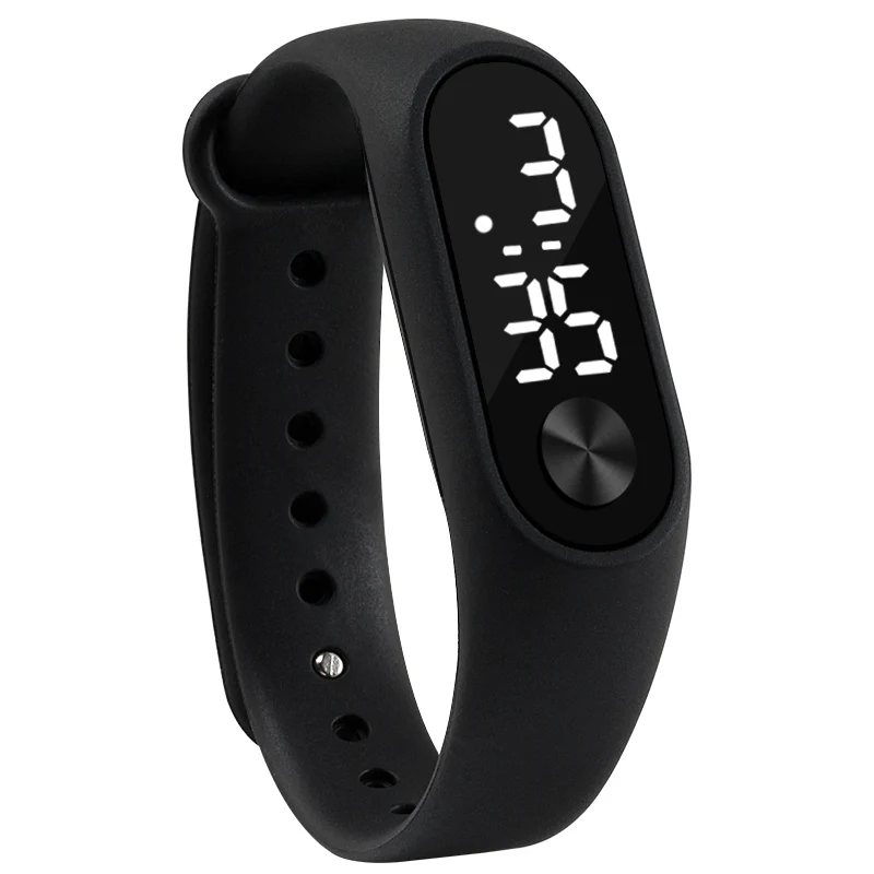 Черный Модные мужские цифровые часы женские браслеты спортивный светодиодный Электронные конфеты силиконовые наручные часы для детей Детские женские часы - Цвет: Черный