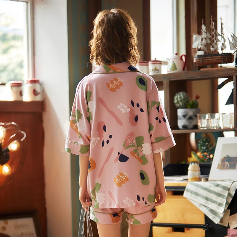 Пижама женская летняя тонкая хлопковая с коротким рукавом | Женская одежда