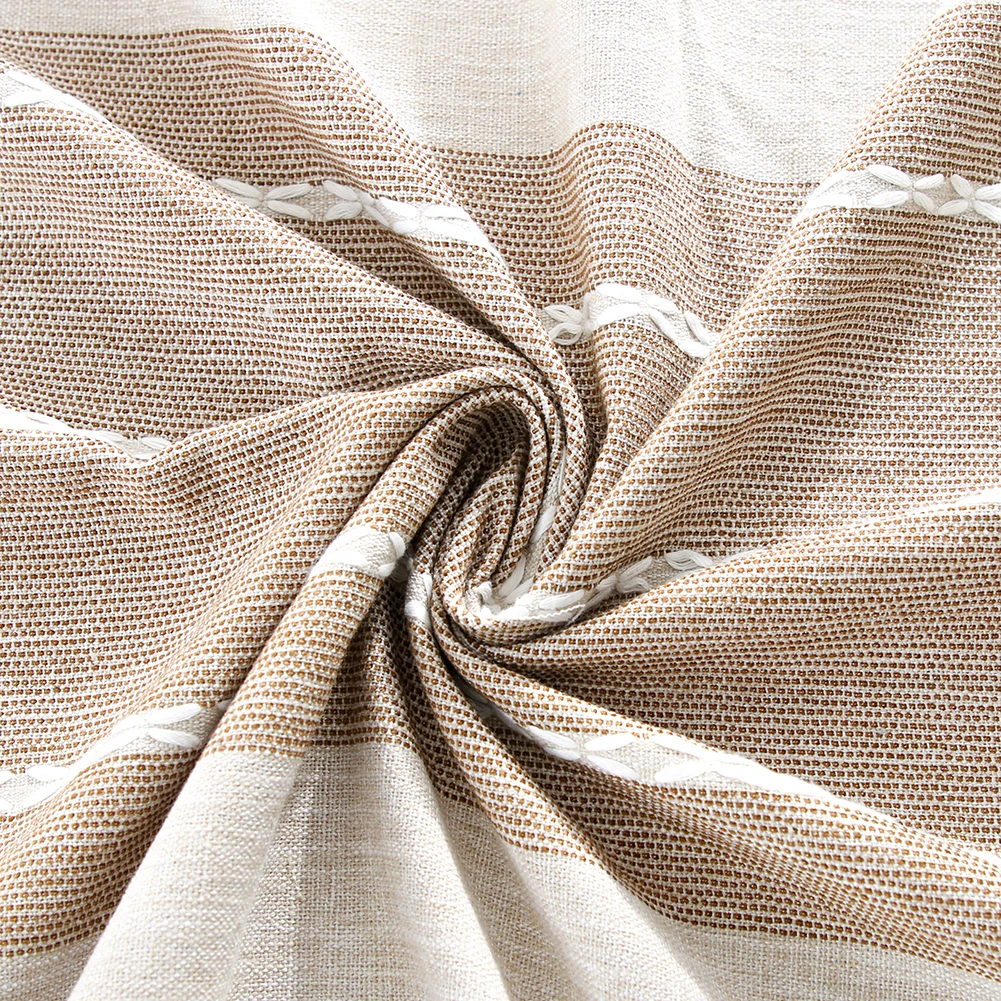 Хлопковая льняная кофейная кисточка для скатерти круглвя плетеная Полосатая