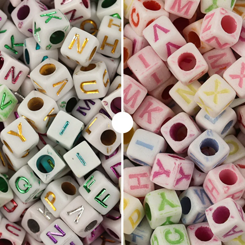 Бусины квадратные пластиковые для изготовления ювелирных изделий ручной работы, 6 мм