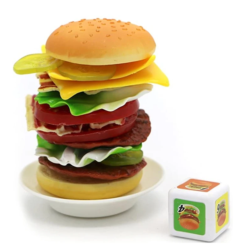 

Забавная игра для детей и родителей Jengaile, игрушки, имитация гамбургера, интерактивная игра, многослойная балансировочная игрушка для малыш...
