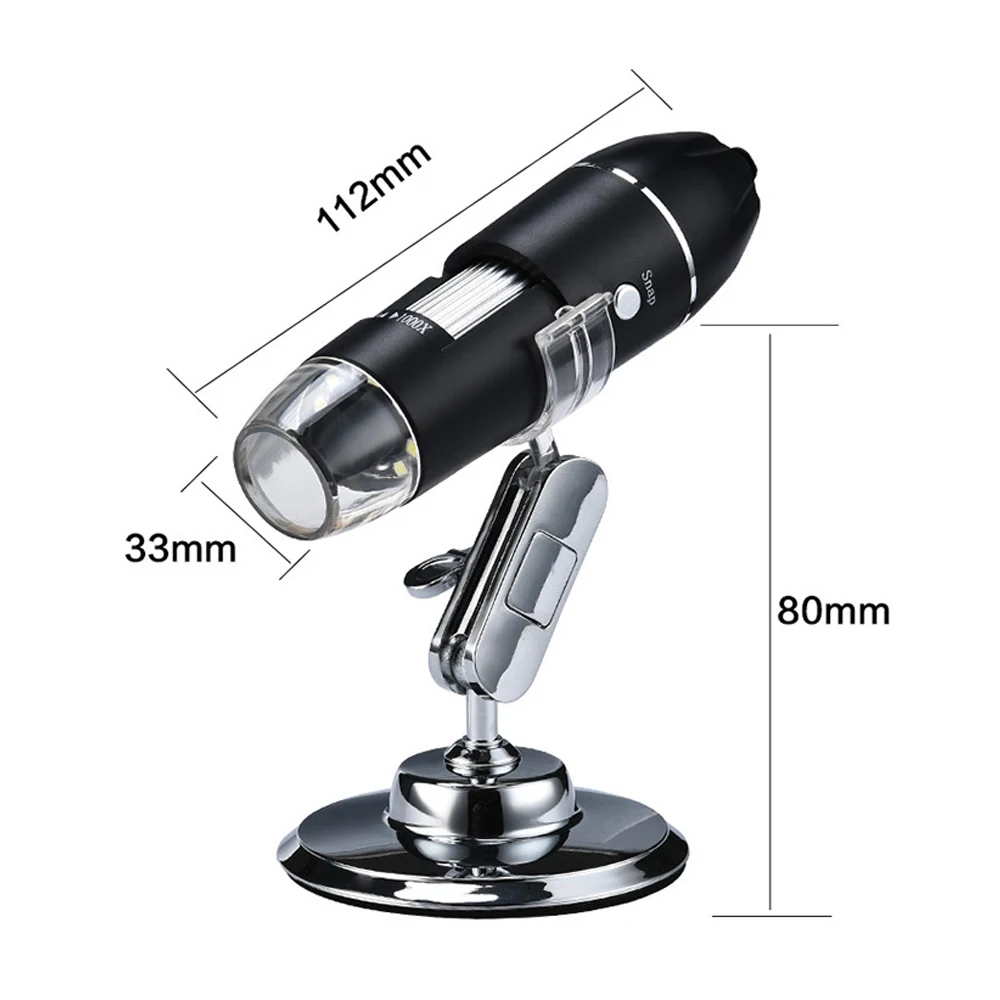 Microscopio Digital 1600X para electrónica tipo C, 3 en 1, USB, cámara lupa, 1080P, 8 LED, para MacBook, teléfonos Android