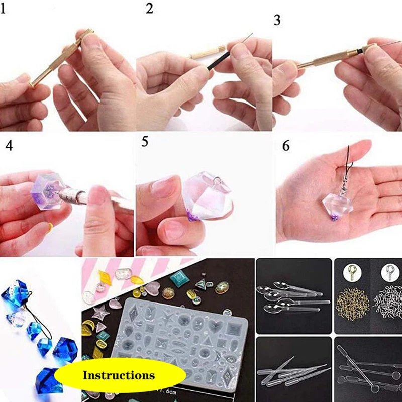 

78 Pieces DIY Jewelry Silicone Casting Molds and Tools Set Silicone Molds for Resin, DIY Jewelry Craft Making Set
