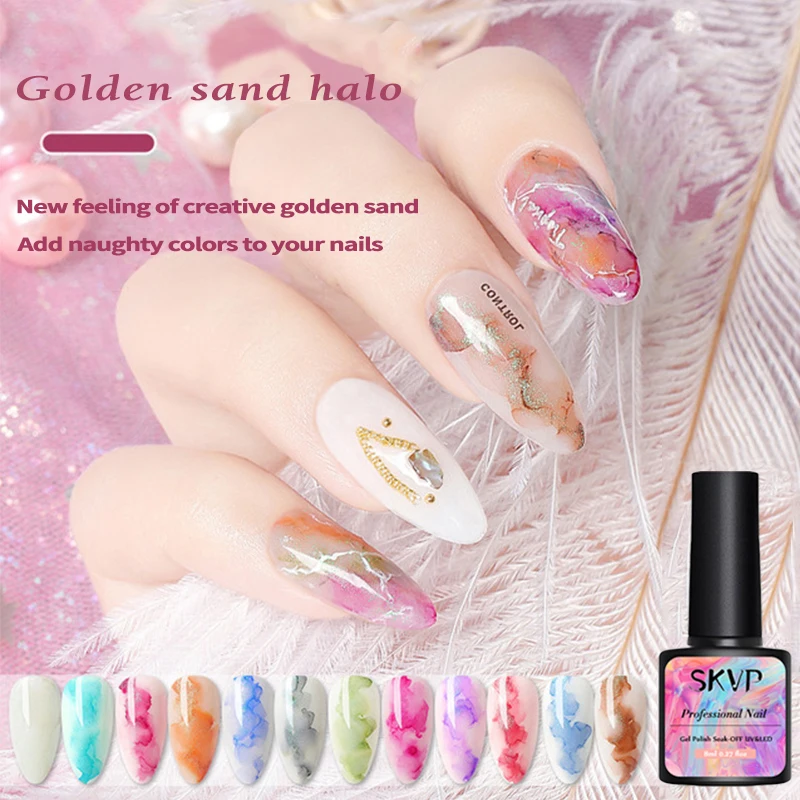 

SKVP 8ml Watercolor Ink Nail Polish Blooming Gel Smoke Effect Magic Smudge Bubble DIY Varnish Manicure Decoration Nail Fashion