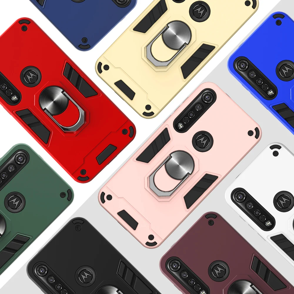 Для Motorola Moto G8 Plus бронированный чехол с автомобильным кольцом держателем для G7 Power