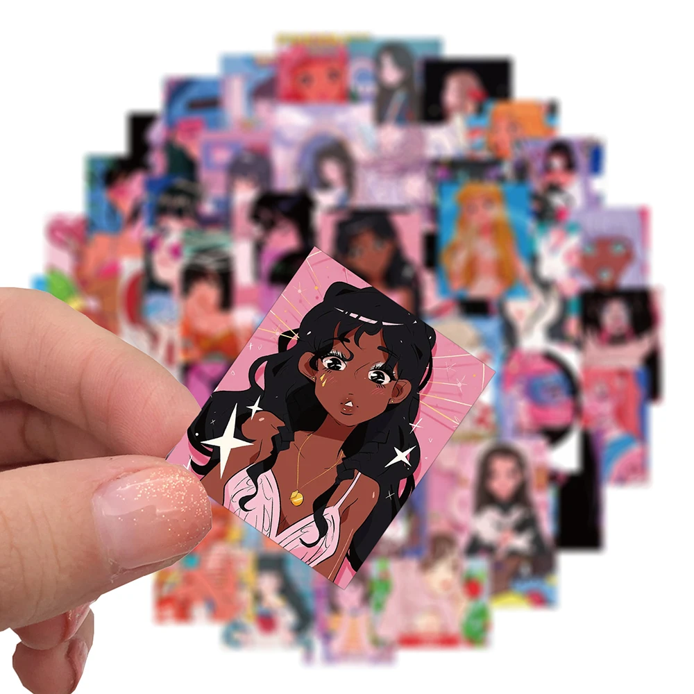 10/30/50 шт. винтажные Мультяшные наклейки с иллюстрациями в виде комиксов девочек