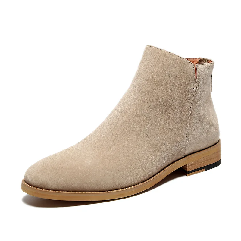 Мужские модные высокие ботинки из натуральной кожи ковбойские челси с острым