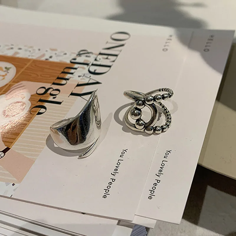 

Minimalist 925 Sterling Silver Smooth Rings for Women New Fashion Vintage Geometric Handmade Birthday Party Jewelry Gift