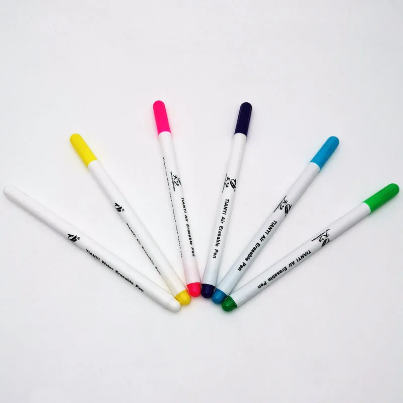 

12pcs Ink Disappearing Fabric Marker Pen DIY Cross Stitch Water Erasable Pen Dressmaking Tailor's Pen for Quilting Sewing Tools