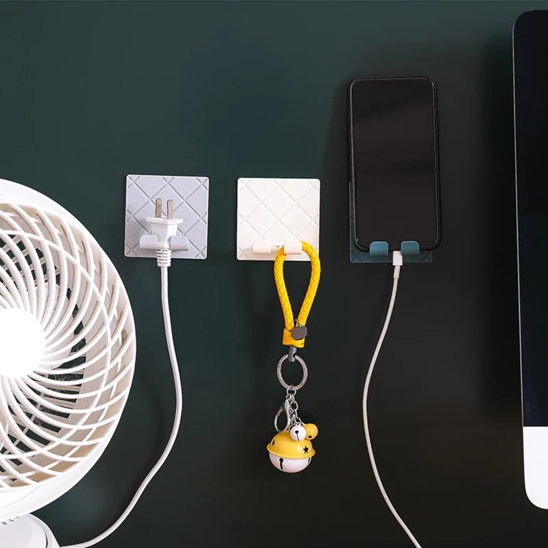 

New Wall Hanging Hook Saving Racks Self Adhesive Folding Socket Kitchen Appliance Wire Plug Power Storage Plug Power Cord Rinse