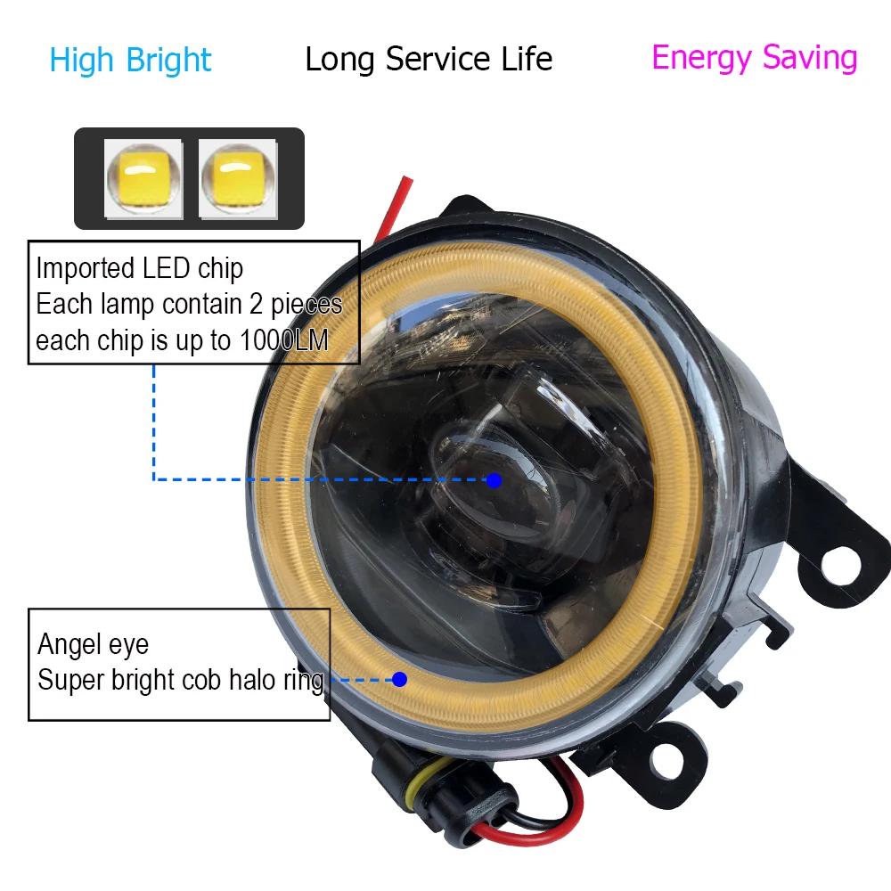 Buildreamen2 Car H11 LED Lamp 4000LM Fog Light Kit Lens Angel Eye DRL 12V For Renault Lodgy 2012 2013 2014 2015 2016 2017 2018 | Автомобили