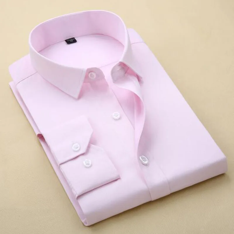 Мужская однобортная рубашка с отложным воротником и длинным рукавом | одежда