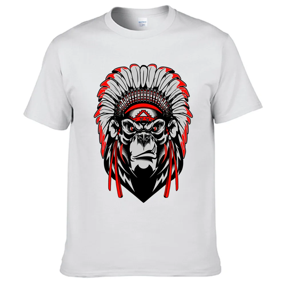

The Gorilla King In The Hat Retro Casual T Shirt Men's Summer Black 100% Cotton Short Sleeves O-Neck Tee Shirts Tops Tee Unisex