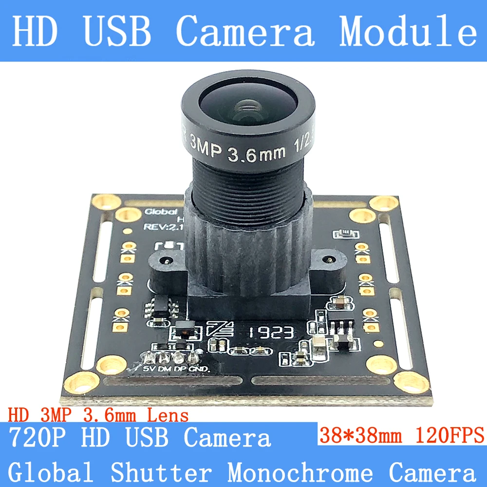 HD MJPEG 120FPS монохромный USB модуль камеры глобальная затвор высокая скорость OTG UVC Linux